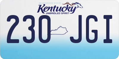 KY license plate 230JGI