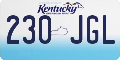 KY license plate 230JGL
