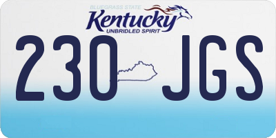 KY license plate 230JGS