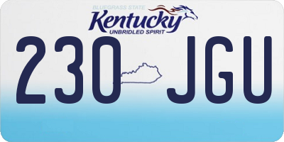 KY license plate 230JGU