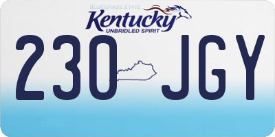 KY license plate 230JGY