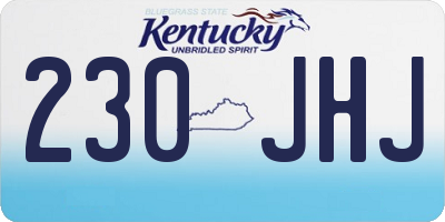 KY license plate 230JHJ