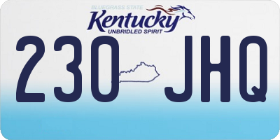 KY license plate 230JHQ