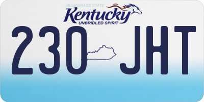 KY license plate 230JHT