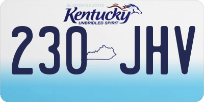 KY license plate 230JHV