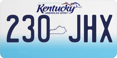 KY license plate 230JHX