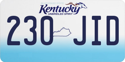 KY license plate 230JID