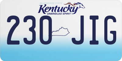 KY license plate 230JIG