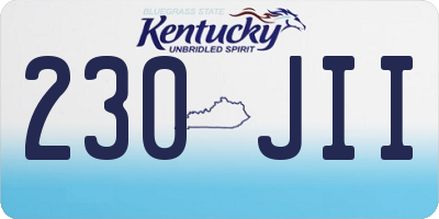 KY license plate 230JII