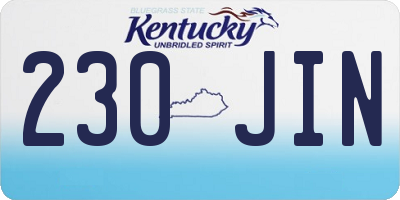 KY license plate 230JIN
