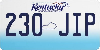 KY license plate 230JIP