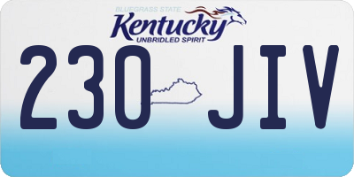 KY license plate 230JIV