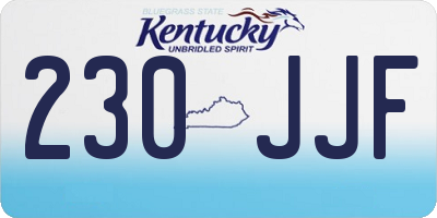 KY license plate 230JJF