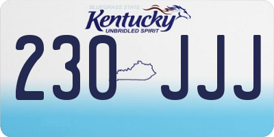 KY license plate 230JJJ