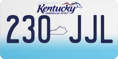 KY license plate 230JJL
