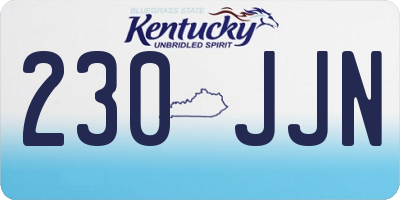 KY license plate 230JJN