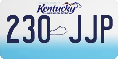 KY license plate 230JJP