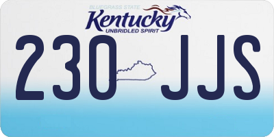 KY license plate 230JJS