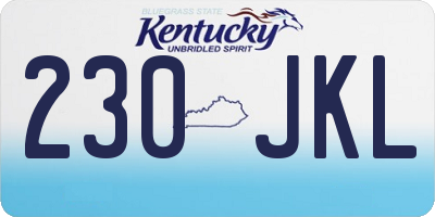 KY license plate 230JKL