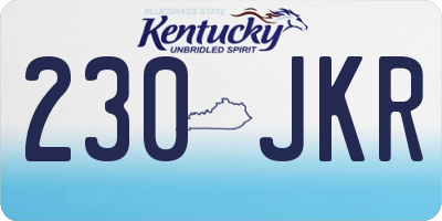 KY license plate 230JKR