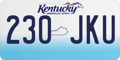 KY license plate 230JKU