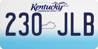 KY license plate 230JLB