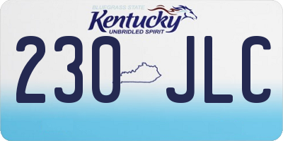 KY license plate 230JLC