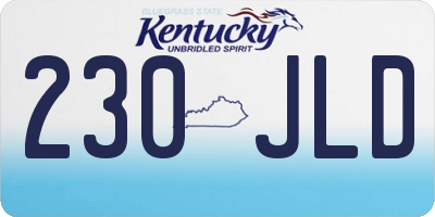KY license plate 230JLD