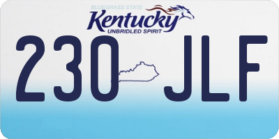 KY license plate 230JLF