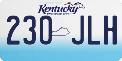 KY license plate 230JLH