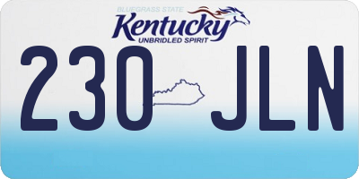 KY license plate 230JLN