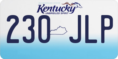 KY license plate 230JLP