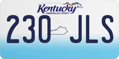 KY license plate 230JLS