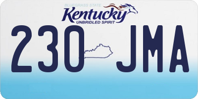 KY license plate 230JMA