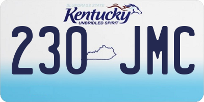 KY license plate 230JMC