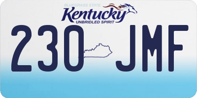 KY license plate 230JMF