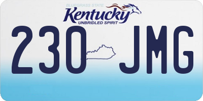 KY license plate 230JMG