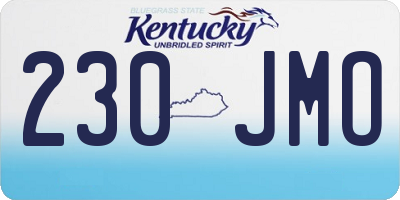 KY license plate 230JMO