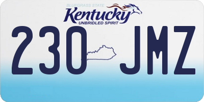 KY license plate 230JMZ