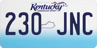KY license plate 230JNC