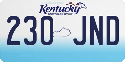 KY license plate 230JND