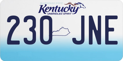 KY license plate 230JNE