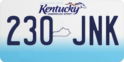 KY license plate 230JNK