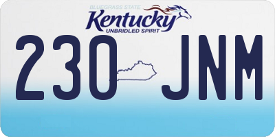 KY license plate 230JNM