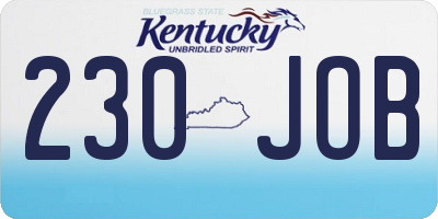 KY license plate 230JOB