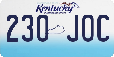 KY license plate 230JOC