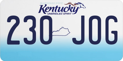 KY license plate 230JOG