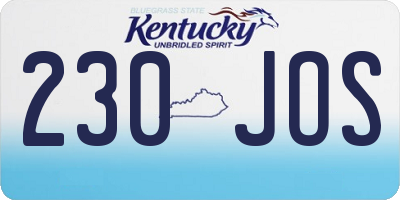 KY license plate 230JOS