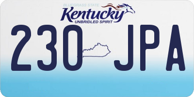 KY license plate 230JPA