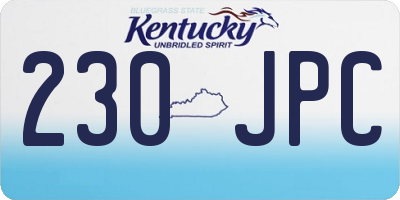 KY license plate 230JPC